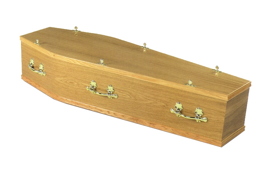 Shaftesbury Coffin, Pictured in a Natural Oak Finish